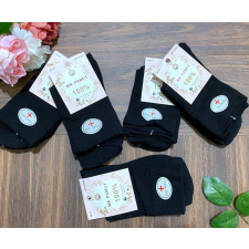 MR Pamut női gumi nélküli zokni 5 pár/cs fekete női zokni