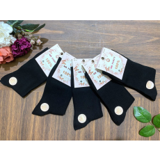 MR Pamut női hosszú szárú pamut zokni 5pár/cs WP2001 fekete