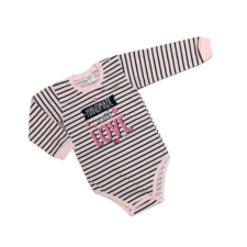 MROFI Hosszú Ujjú Body - Rózsaszín/Kék Csíkos - 92 kombidressz, body