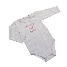 MROFI Hosszú Ujjú Body - Rózsaszín/Kék Csíkos Szívvel - 92 kombidressz, body