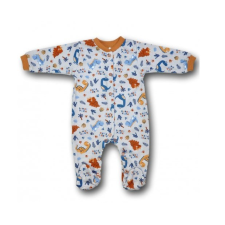 MROFI Pamut Ujjas Rugdalózó - Szürke / Kék Dino 80 rugdalózó