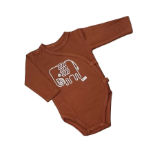 MROFI Réklis Hosszú ujjú body - Rozsdabarna / Elefánt mintás - 56 kombidressz, body