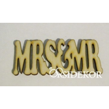 Mrs&Mr felirat fából dekorációs kellék