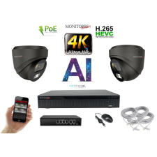 MS - 4K AI IP kamerarendszer 2 kamerával switchel 8 Mpix GD - 6377K2B megfigyelő kamera