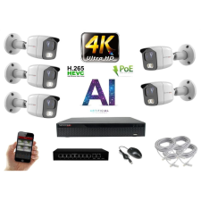 MS - 4K AI IP kamerarendszer 5 kamerával switchel 8 Mpix WT - 6378K5B megfigyelő kamera
