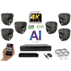  MS - 4K AI IP kamerarendszer 6 kamerával switchel 8 Mpix GD - 6377K6B