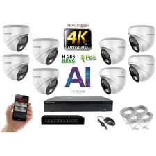  MS - 4K AI IP kamerarendszer 8 kamerával switchel 8 Mpix WD - 6376K8B megfigyelő kamera