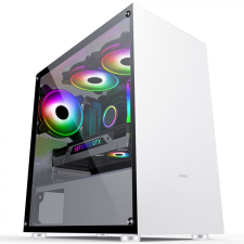 MS Fighter S301 Gaming Tempered Glass Window White számítógép ház