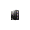 MSI PCC MSI Ház Micro ATX FORGE M100A, 4xARGB ventilátor, Tápegység nélkül, üvegfalú, fekete