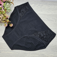 MST Magas derekú BORDÁZOTT női alsó EXTRA méret (mama bugyi) 4XL, Fekete női alsó