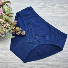 MST Magas derekú női alsó csipke díszítéssel 2XL/3XL, Kék