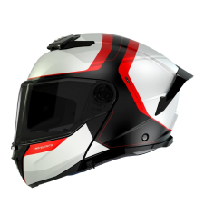 MT HELMETS MT ATOM 2 SV EMALLA B0 felnyitható motoros bukósisak fehér-fekete-piros matt bukósisak
