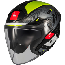 MT HELMETS MT Cosmo SV Silence nyitott motoros bukósisak fekete-fluo sárga bukósisak