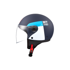 MT HELMETS MT STREET INBOARD C7 nyitott motoros sisak matt kék-fehér bukósisak
