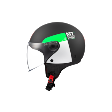 MT HELMETS MT STREET INBOARD D6 nyitott motoros sisak matt fekete-zöld bukósisak