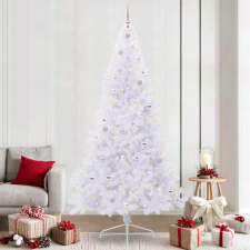 Mű karácsonyfa 300 LED-del állvánnyal Fehér 240 cm PVC és Acél műfenyő