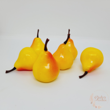  Mű körte - 3,5 cm - sárgás-barnás dekorációs kellék