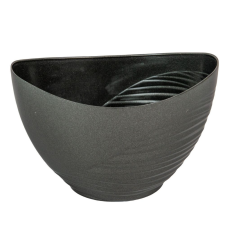  Műanyag csónak féloldalt bordás grafit szürke M12x17x10cm dekorációs kellék