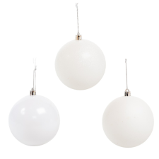  Műanyag gömb fehér mix 10cm dekorációs kellék