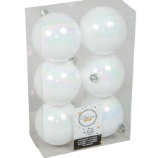  Műanyag gömb iris fehér 8cm 6db-os dekorációs kellék