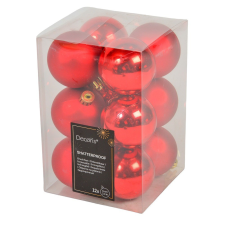  Műanyag gömb piros 6cm 12db-os karácsonyfadísz
