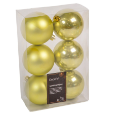  Műanyag gömb pisztácia 8cm 6db-os karácsonyfadísz