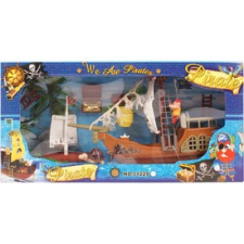  Műanyag kalózhajó figurákkal - 27 cm autópálya és játékautó