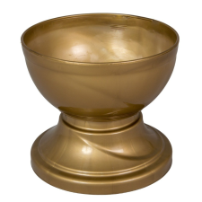  Műanyag mintás talpas tál 15cm x 13,5cm arany dekorációs kellék