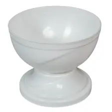  Műanyag mintás talpas tál 18cm x 14,5cm fehér dekorációs kellék