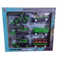  Műanyag Munkagépek 6 db-os készlet autópálya és játékautó