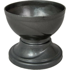  Műanyag nagy talpas kerek tál szürke D15cm M13,5cm dekorációs kellék