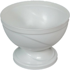 Műanyag nagy talpas tál fehér D21cm M15,5cm dekorációs kellék