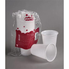 . Műanyag pohár, 2 dl, 20 db, "Party", fehér konyhai eszköz
