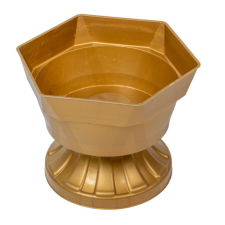 Műanyag szögletes talpas tál arany D19,5cm M14,5cm dekorációs kellék