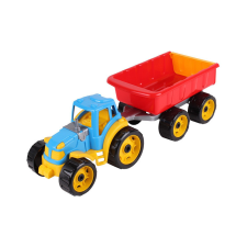  Műanyag traktor utánfutóval - 53 cm autópálya és játékautó