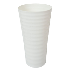 Műanyag váza hullámos oldal fehér D24cm M48cm dekoráció