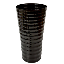 Műanyag váza hullámos oldal grafit D24cm M48cm dekoráció