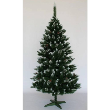 Műfenyő havas ágvéggel, tobozzal díszítve - 220cm műfenyő