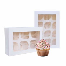 Muffin/Cupcake tároló doboz – Ablakos, 6 és 12 részes sütés és főzés