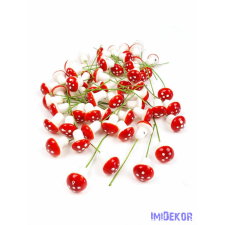  Műgomba mini 1,5cm 50db/csomag - Piros dekorációs kellék
