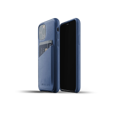 Mujjo Full Leather Wallet Apple iPhone 11 Pro Bőrtok - Kék (CL002BL) mobiltelefon kellék