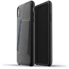 Mujjo Full Leather Wallet Case for iPhone XS Max fekete tok és táska