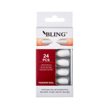 Műköröm, Tipsy BLING Fashion Nail - fehér, matt tip