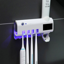  Multifunkciós fogkefe sterilizáló dokk, falra helyezhető / fogrém adagolóval fogkefe