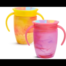  Munchkin Miracle 360° Tie Dye Cup Tropical - sárga, rózsaszín, 2db, 207ml (5019090903509) kulacs, kulacstartó