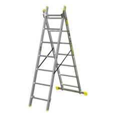 Munkalétra, BayerSystem, Alumínium, 2 db, 7 lépcsős, Ezüst létra és állvány