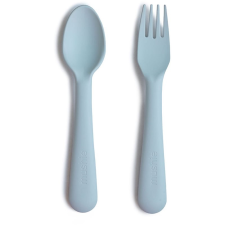 MUSHIE Fork and Spoon Set étkészlet Powder Blue 2 db babaétkészlet