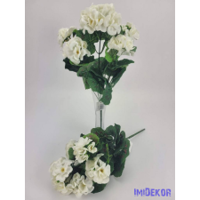  Muskátli 5 ágú selyemvirág csokor 35 cm - Fehér dekoráció