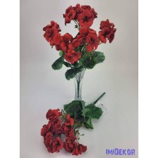  Muskátli 5 ágú selyemvirág csokor 37 cm - Piros dekoráció