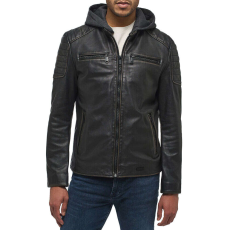 Mustang Valódi Bőrkabát Kapucnival